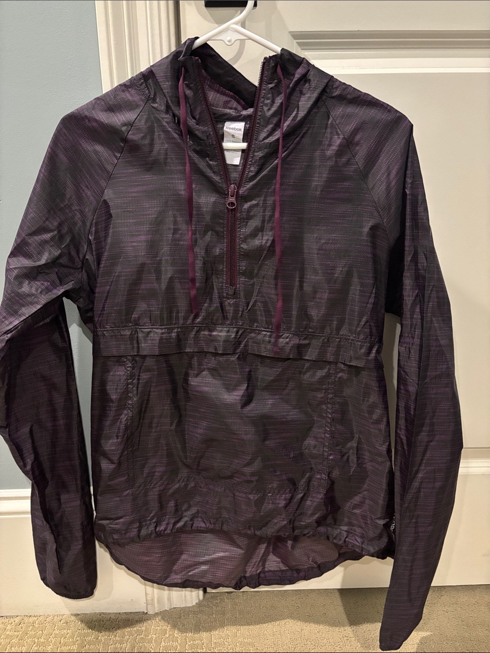 Reebok Plum Half-Zip Hooded Utility Jacket